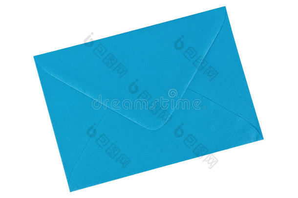 白色背景上的蓝色信封