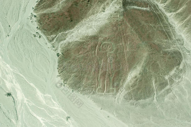 秘鲁纳兹卡线航天员地形图鸟瞰图