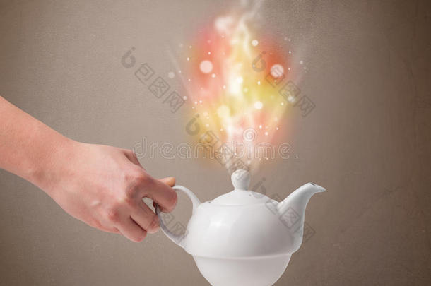 抽象蒸汽彩灯茶壶