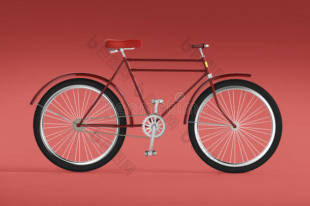 自行车概念海报设计，复古自行车渲染，隔离在颜色背面与文字的地方。 运动嬉皮士骑夏天甚至