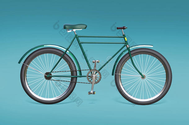 自行车概念海报设计，复古自行车渲染，在颜色上与文字的位置。 运动嬉皮士骑夏天甚至