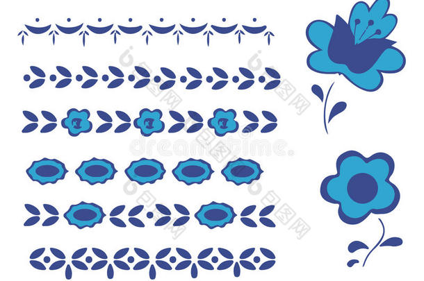 图形元素Delft蓝色边框