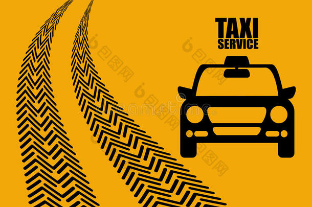 出租车图标。 公共交通设计。 出租车。 平淡的风格