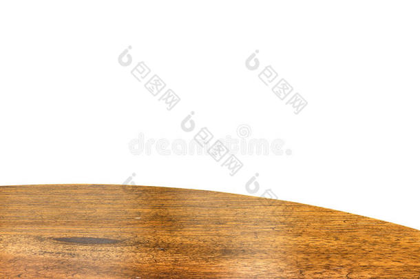 空木<strong>圆桌</strong>顶部隔离在白色背景上，留下sp