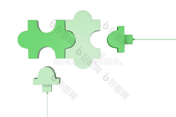绿色USB拼图