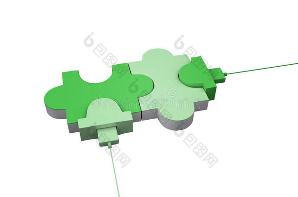 绿色USB拼图