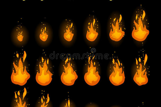 火灾火焰动画用于火灾陷阱