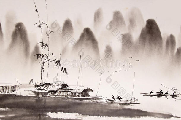 中国山水<strong>水墨画</strong>