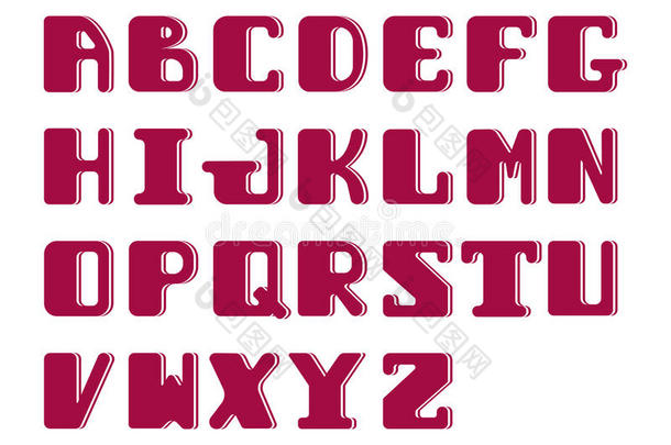大写拉丁字母的粗体字母无衬线。 用于设计的字母向量集。