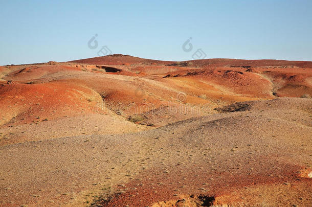 桑山附近的戈壁沙漠。 蒙古