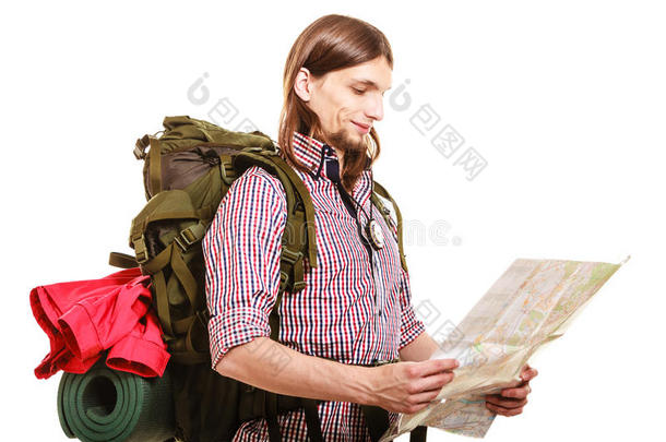 冒险背包背包客背包旅行概念