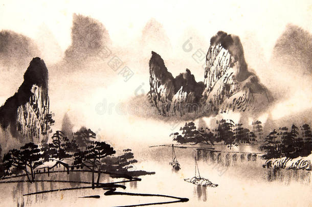 <strong>中国</strong>山<strong>水</strong>画<strong>水</strong>彩画