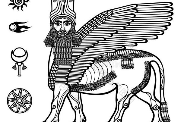 天使动物古董阿拉伯的阿拉伯语