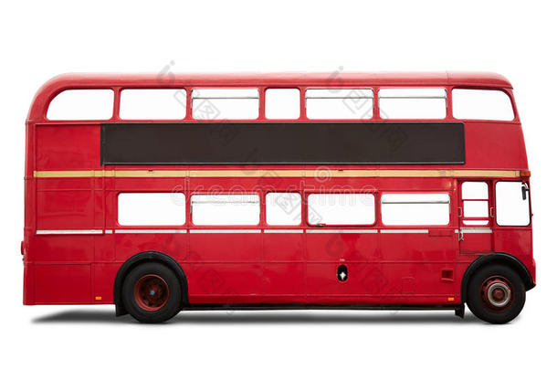 背景广告牌空白的英国的公共汽车