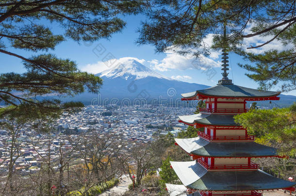 秋天<strong>蓝天</strong>丘雷托富士富士山