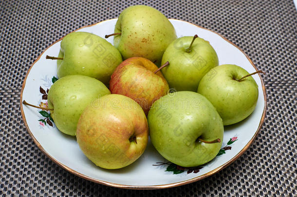 苹果新鲜的绿色健康健康的