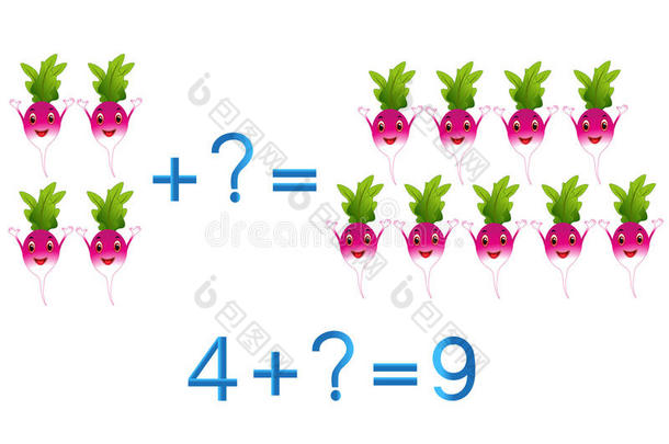 儿童教育游戏，数学加法，例如萝卜。