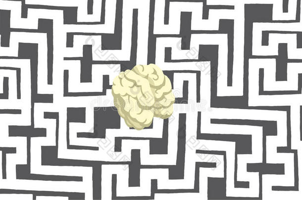 隐藏在复杂迷宫或迷宫中的大脑