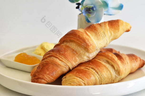 欧式羊角面包早餐