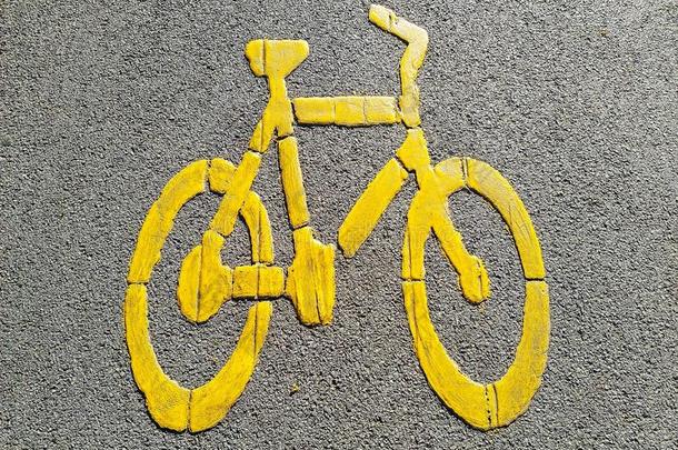 沥青自行车骑自行车水泥城市