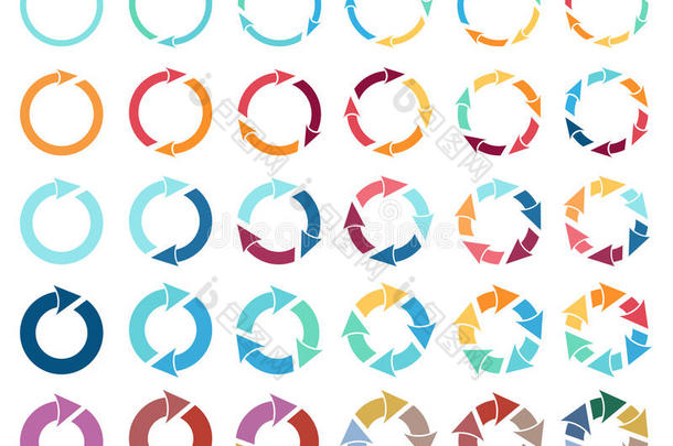 30箭头象形文字刷新重新加载旋转循环标志集。