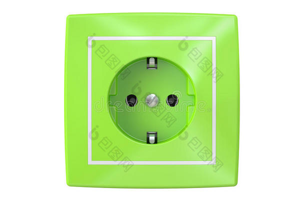 绿色电气插座，绿色能源概念