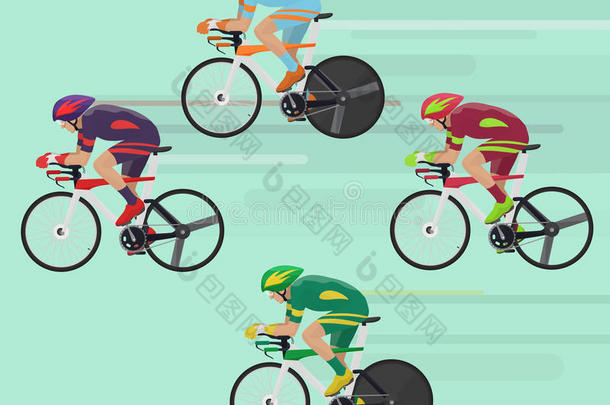骑自行车的人在公路比赛自行车赛车的概念。