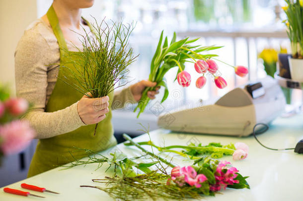 关闭花店的花店制作束