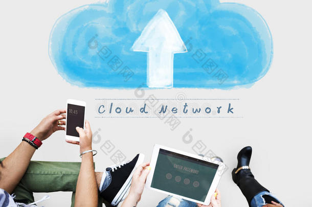 云网络连接技术互联网在线概念
