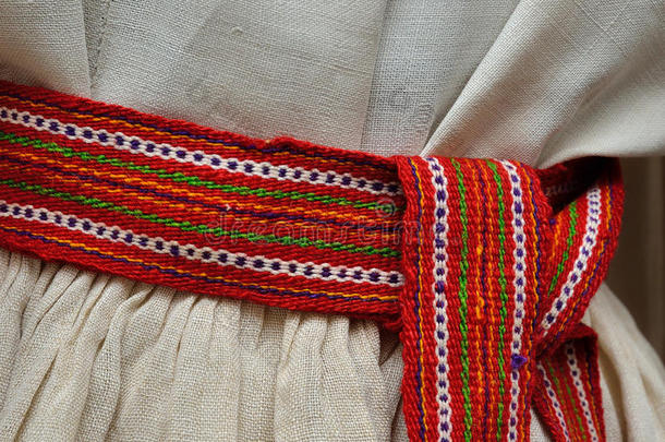 乌克兰传统腰带的特写