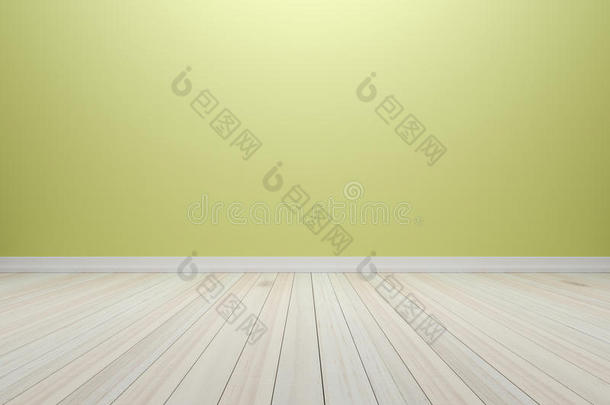 空室内淡黄色，有木地板，供展示