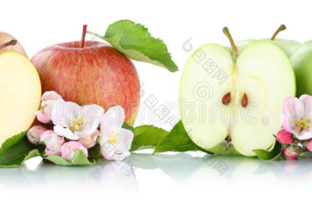 苹果水果苹果水果切片分离在白色