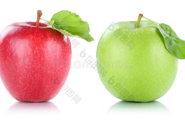 苹果<strong>果实</strong>苹果<strong>果实</strong>红色绿色分离在白色