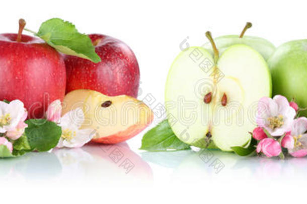 <strong>苹果</strong>，<strong>苹果</strong>，<strong>苹果</strong>，<strong>水果</strong>，红绿片，一半分离在白色上