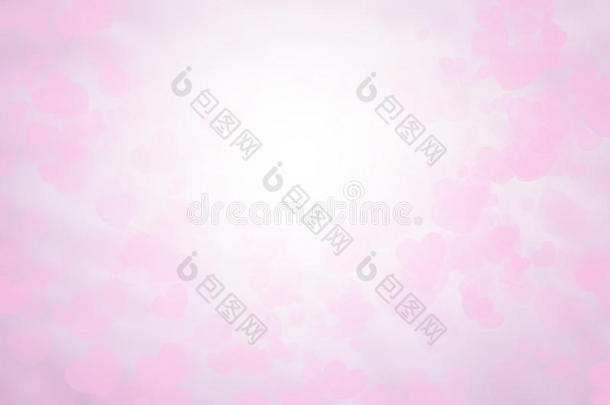 模糊的背景情人节卡片粉红色和白色壁纸。 甜美的颜色和柔和的色调。