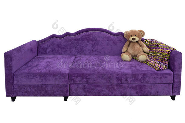 忍受柔软的紫色沙发