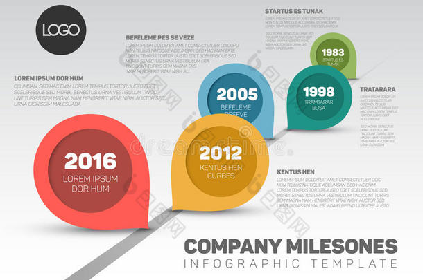 带指针的信息图表时间线模板