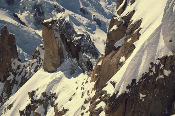 大乔拉斯和自由人，<strong>极限滑雪</strong>，阿吉维尔杜米迪，法国阿尔卑斯山
