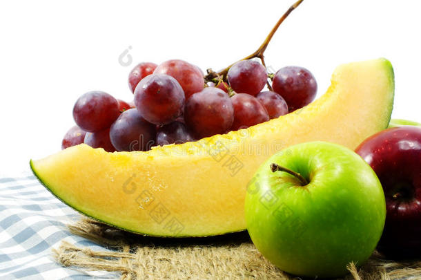 新鲜水果混合水果背景健康饮食