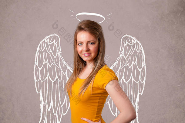 可爱的天使翅膀女孩