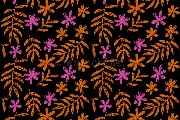 装饰风格简单的热带花卉图案