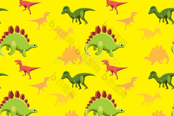 恐龙壁纸矢量插图15