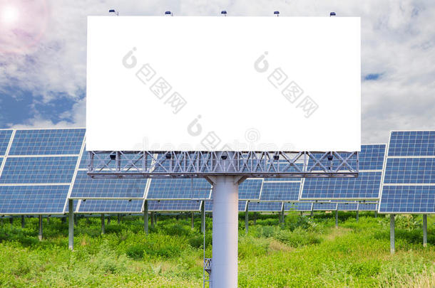 太阳能发电厂广告空白广告牌