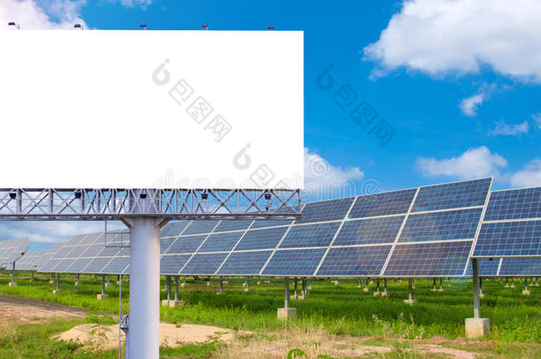太阳能发电厂广告空白广告牌
