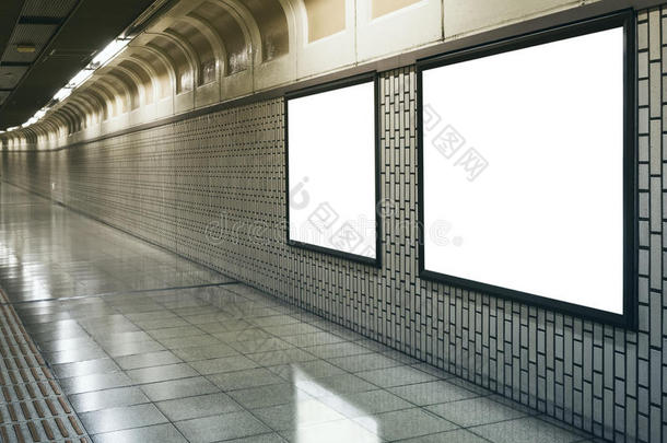 地铁车站空白模拟广告牌横幅灯箱