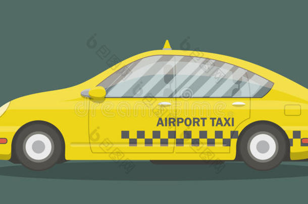 扁平的黄色出租车