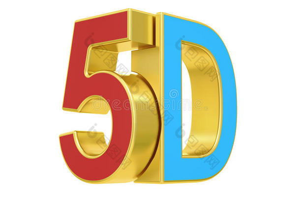 5D标志，3D渲染