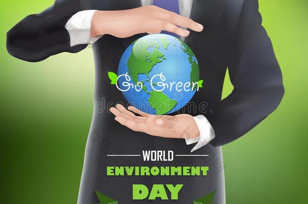 具有全球概念的商人世界环境日