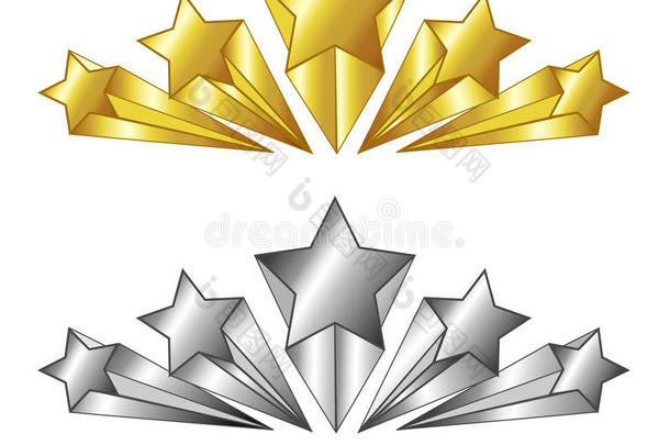 五星矢量金徽。 奖励徽章最佳服务评级符号。 胜利者的成功。 孤立的插图。