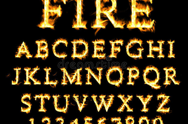 火字体收集，火焰字母表。